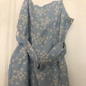 Linen floral dress